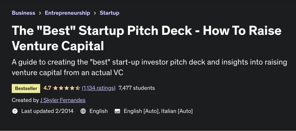 The "Best" Start-up Pitch Deck - How To Raise Venture Capital