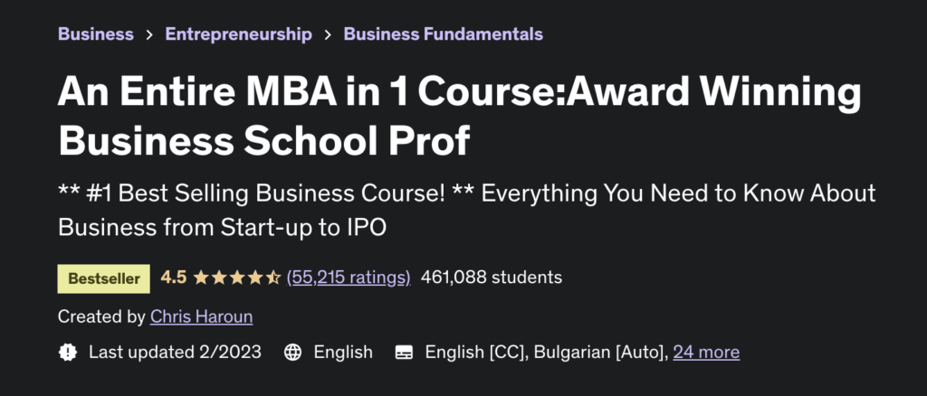 An Entire MBA in 1 Course: Award-Winning Business School Prof