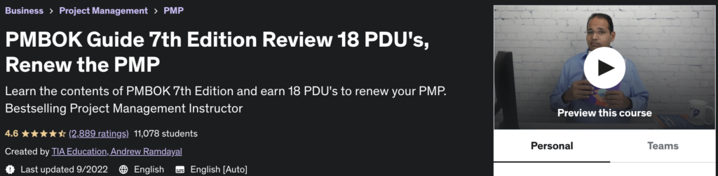  PMBOK Guide 7th Edition Review 18 PDUs, Renew the PMP