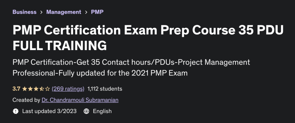 PMP Certification Exam Prep Course 35 PDU FULL TRAINING