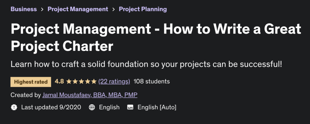 Best Courses for Project Managers: Project Management - How to Write a Great Project Charter