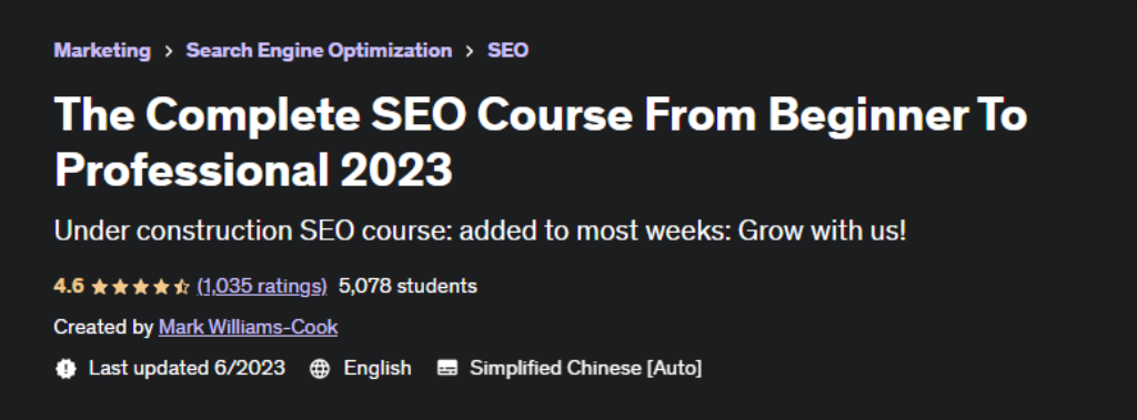 best SEO training course