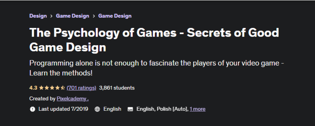 best game design course
