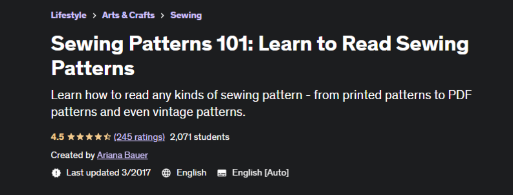 best course for sewing 