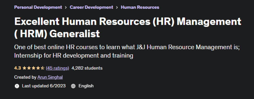 best human resource course