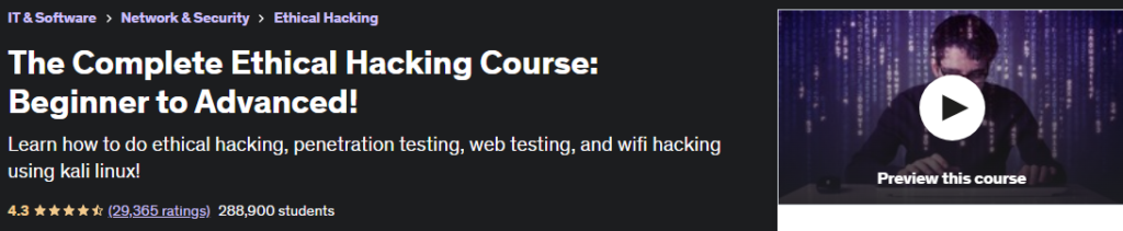 best ethical hacking course