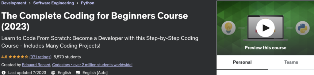 best coding courses for beginners