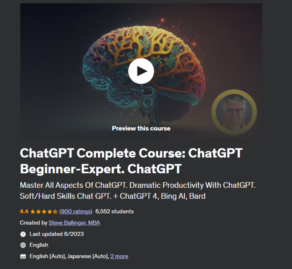 best chatGPT course 
