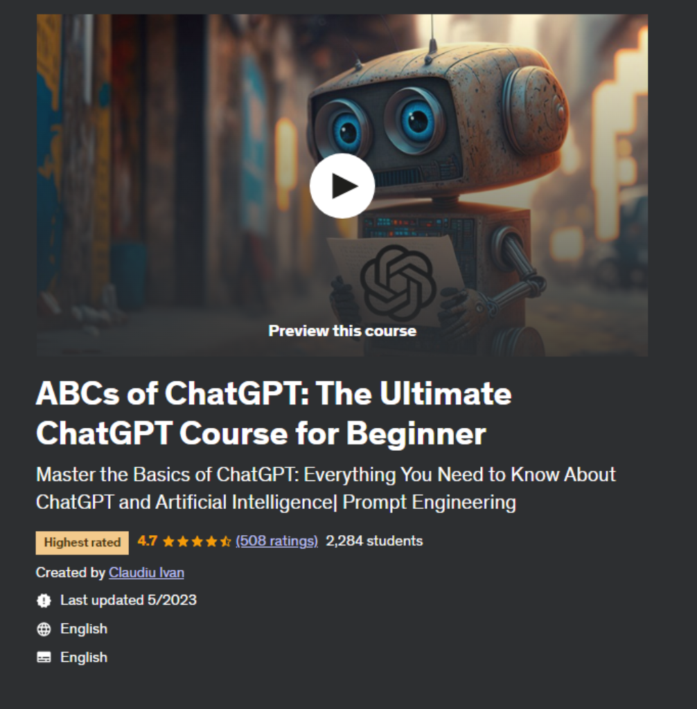best chatGPT course 